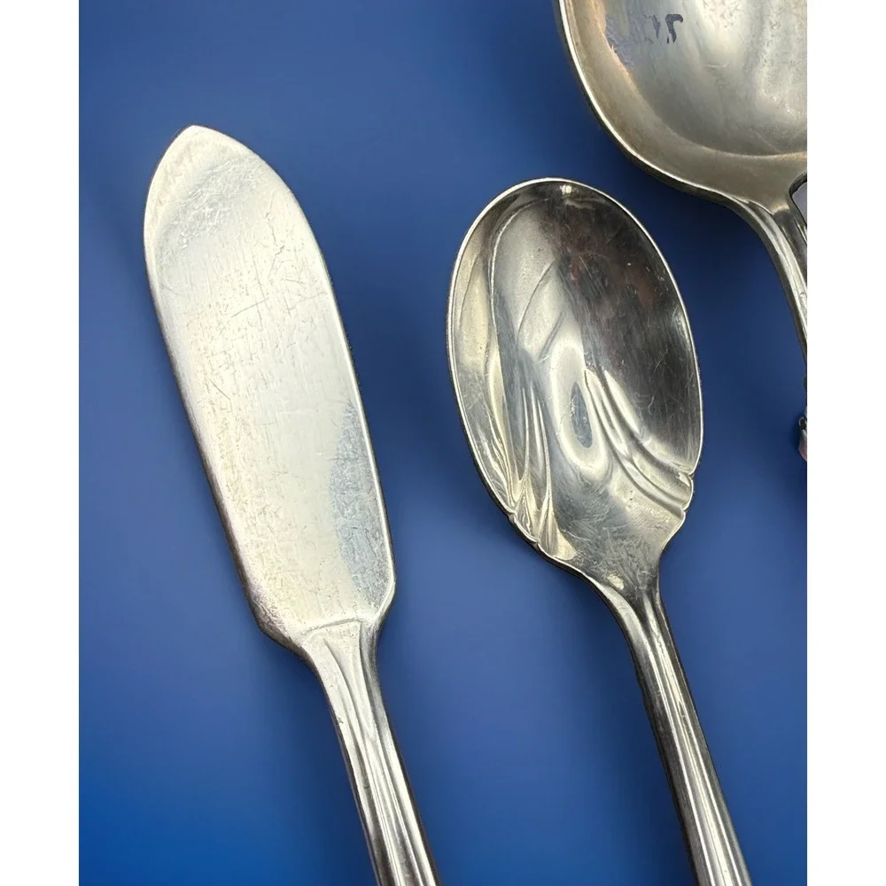 VTG 1847 Rogers Bros ETERNALLY YOURS Hostess Set 4 Serving & Sugar Spoon Butter